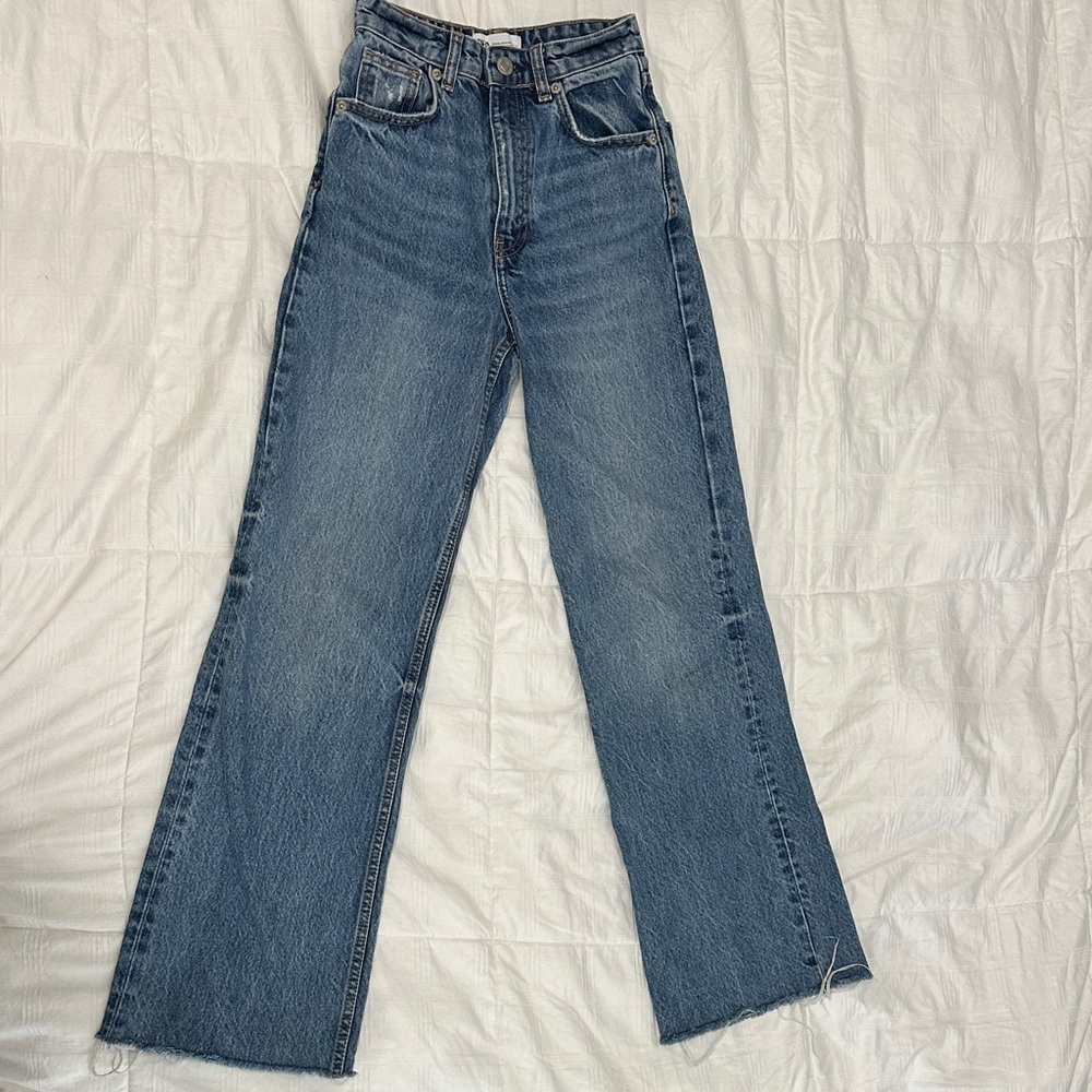 Zara Blue Wide Leg Jeans